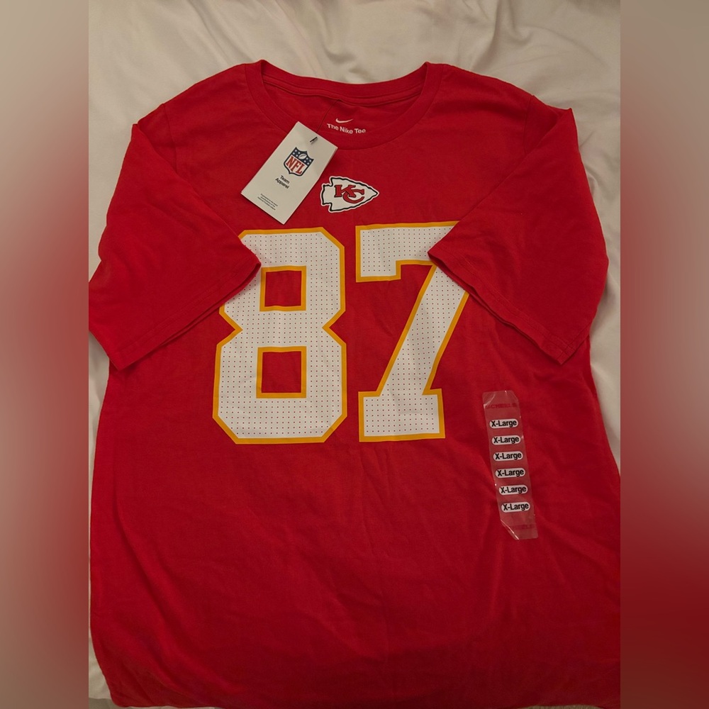 Travis Kelce nike short sleeve t shirt jersey